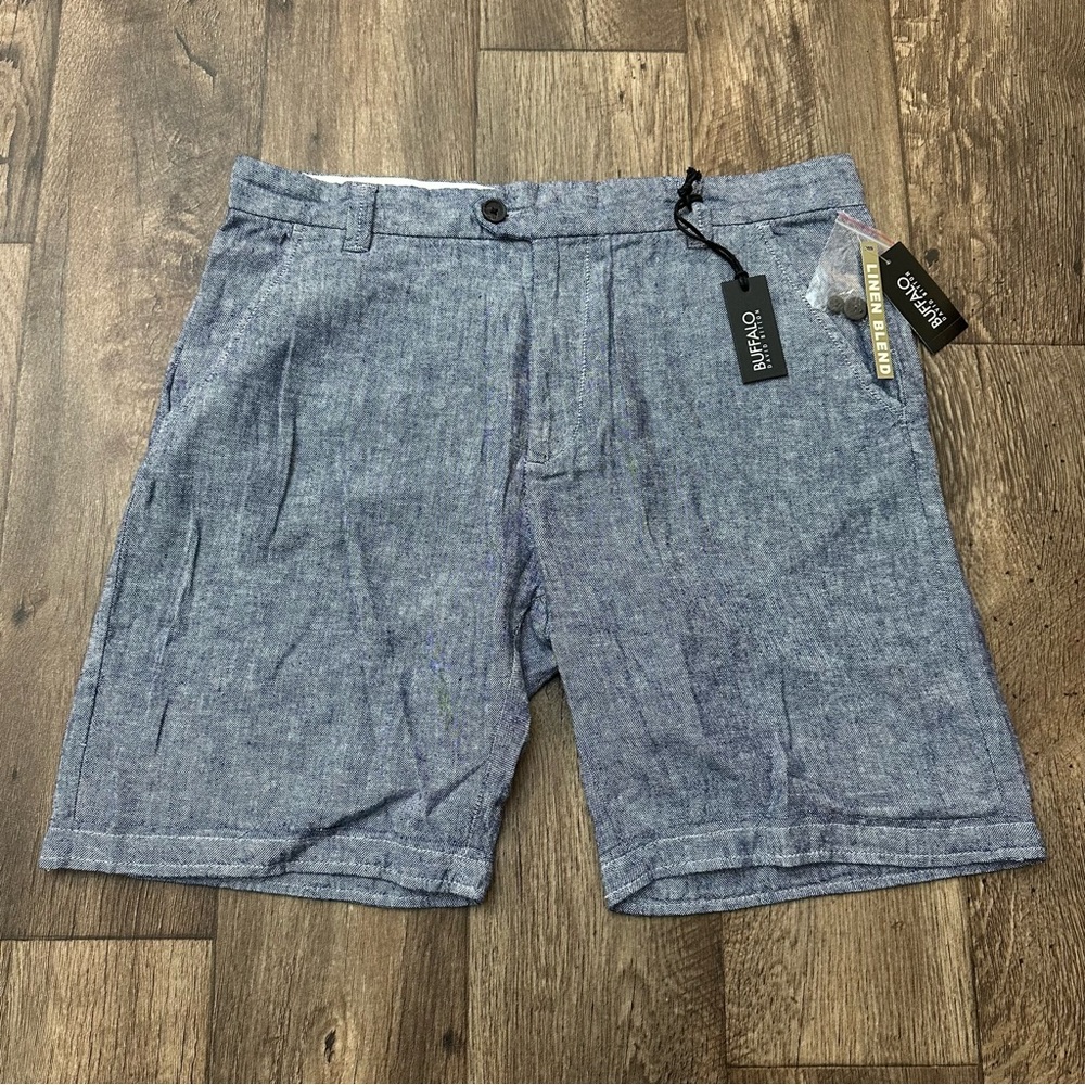 Buffalo David Bitton Linen Blend Shorts Men’s Size 38 Blue